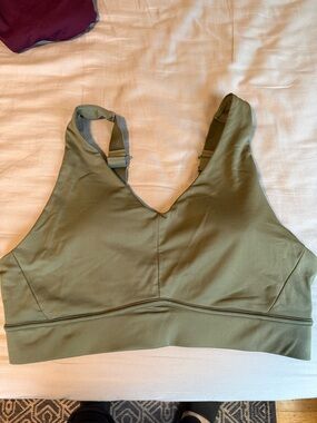 Fabletics Olive Green V-Neck Sports bra